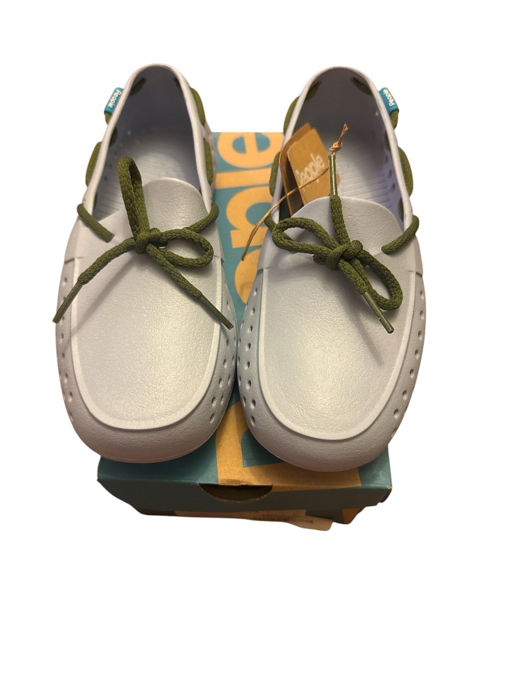 NWT People Footwear Kids Dress Shoes in Light Blue with Olive Laces